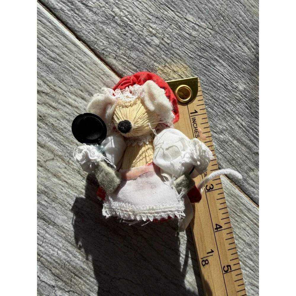 Kurt S Adler Corn Husk Baking‎ Baker Mice Christmas Ornament Mouse 80s Vintage